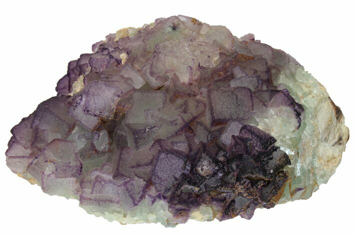 Cubic Fluorite Crystals on Quartz & Barite - Fluorescent! #146104